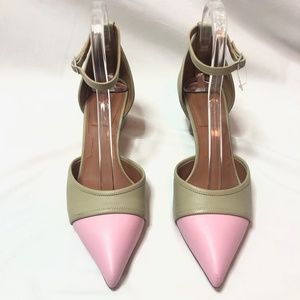 Givenchy Pointed Heels Pumps Colorblock Grey Pink Women's 8.5  38.5